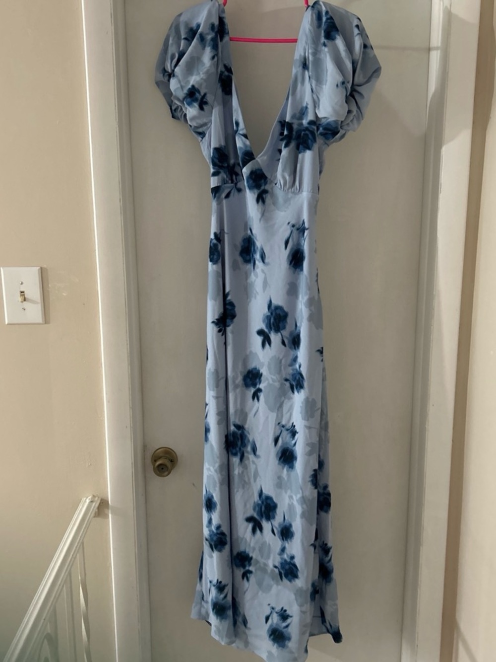 Abercrombie & Fitch blue midi dress - large tall